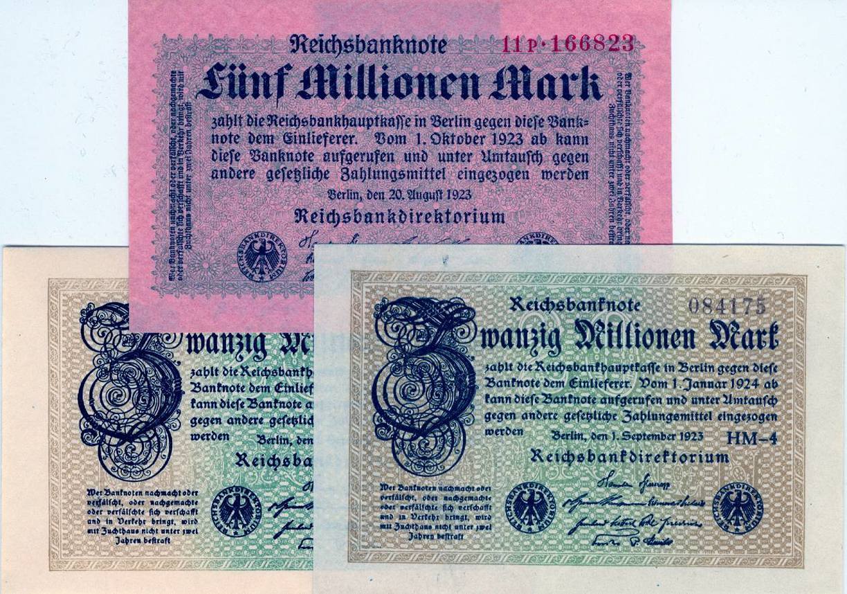 1923 Geldscheine Inflation 1919-1924 Lot: Deutsche ...