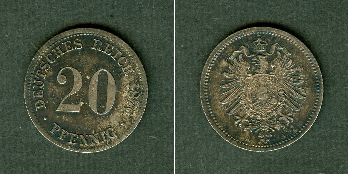 Deutsches Kaiserreich 20 Pfennige DEUTSCHES REICH 20 Pfennig 1876 A (J