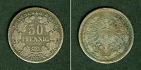 Deutsches Kaiserreich 50 Pfennige DEUTSCHES REICH 50 Pfennig 1877 H (J.8) s-ss -