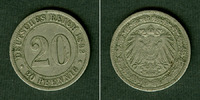 Kleinmünzen 20 Pfennig DEUTSCHES REICH 20 Pfennig 1892 D (J.14) ss