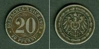 Kleinmünzen 20 Pfennig DEUTSCHES REICH 20 Pfennig 1892 J (J.14) ss