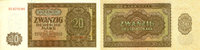 Banknoten 20 DEUTSCHE MARK DDR: 1948 Ro.344c ERSATZNOTE II+ selten -