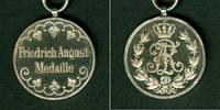 Medaillen Notgeld Token Medaille SACHSEN Friedrich August III. SILBER vz-st -