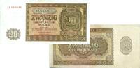 Banknoten 20 DEUTSCHE MARK DDR: 1948 Ro.344c ERSATZNOTE II+ selten -