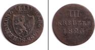 Altdeutschland Nassau 3 Kreuzer 1823 ss -