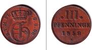 Altdeutschland 3 Pfenninge Mecklenburg Strelitz 3 Pfennige 1859 A ss-vz -