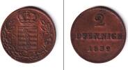 Altdeutschland 2 Pfennige Sachsen Meiningen 2 Pfennig 1839 f.vz selten -