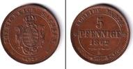 Altdeutschland 5 Pfennig Sachsen 5 Pfennige 1862 B vz -