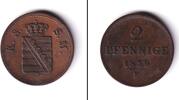 Altdeutschland 2 Pfennig Sachsen 2 Pfennige 1859 F ss+ -