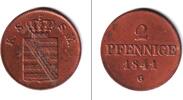 Altdeutschland 2 Pfennig Sachsen 2 Pfennige 1841 G ss+ selten -