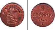 Altdeutschland 1 Pfennig Sachsen 1851 F vz -