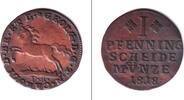 Altdeutschland 1 Pfennig Braunschweig 1818 FR ss+ selten -