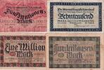 Banknoten 10.000 Mark Lot: 4x WÜRTTEMBERG Inflation 1923 WTB13 WTB16 WTB17 WTB19 III-IV -