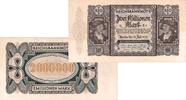 Banknoten 2 Mio. Mark 2 MILLIONEN MARK 1923 Ro.89 FEHLDRUCK ohne KN I-II selten! -