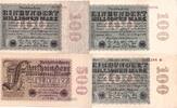 Banknoten 100 Millionen Mark Lot: Deutsche Reichsbank 4x Banknote Inflation 1923 I-II -