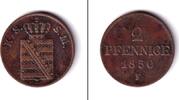 Altdeutschland 2 Pfennig Sachsen 2 Pfennige 1850 F ss+ -