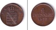 Altdeutschland 2 Pfennig Sachsen 2 Pfennige 1855 F vz-st -