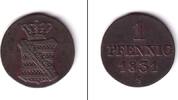 Altdeutschland 1 Pfennig Sachsen 1831 S ss+ -