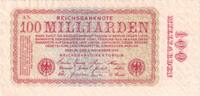 Banknoten 100 Milliarden Mark 100 MILLIARDEN MARK 1923 Ro.130a I- -