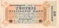 Banknoten 50 Milliarden Mark 50 MILLIARDEN MARK 1923 Ro.117b II -