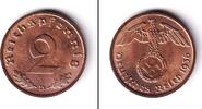 Drittes Reich 2 Pfennig DEUTSCHES REICH 2 Reichspfennig (J.362) 1936 D vz-st -