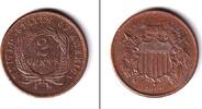 Alle Welt 2 Cent USA 2 Cents 1868 vz selten -