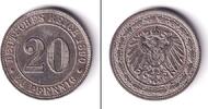 Deutsches Kaiserreich 20 Pfennige DEUTSCHES REICH 20 Pfennig 1890 A (J.14) ss -