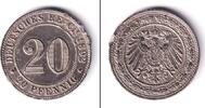 Deutsches Kaiserreich 20 Pfennige DEUTSCHES REICH 20 Pfennig 1892 F (J.14) vz selten -