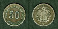Deutsches Kaiserreich 50 Pfennige DEUTSCHES REICH 50 Pfennig 1875 D (J.7) ss+ -