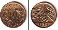 Weimarer Republik 50 Pfennig DEUTSCHES REICH 50 Rentenpfennig 1924 A (J.310) vz -