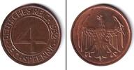 Weimarer Republik Taler DEUTSCHES REICH 4 Reichspfennig 1932 E (J.315) vz-st -