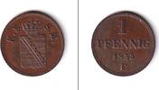 Altdeutschland 1 Pfennig Sachsen 1855 F vz -