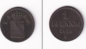 Altdeutschland 1 Pfennig Sachsen 1859 F ss-vz -