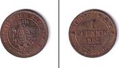 Altdeutschland 1 Pfennig Sachsen 1862 B f.st -