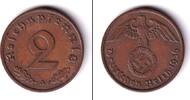 Drittes Reich 2 Pfennige DEUTSCHES REICH 2 Reichspfennig (J.362) 1936 A vz-st -