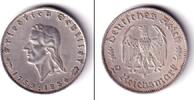 Drittes Reich 2 Reichsmark DEUTSCHES REICH 1934 F (J.358) SCHILLER vz -