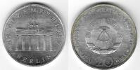 Deutschland ab 1945 20 Mark DDR Gedenkmünze Brandenburger Tor 1989 A SILBER f.st -