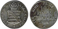 Altdeutschland 1/12 Taler Sachsen (Doppel-Groschen) 1829 S ss+ selten -