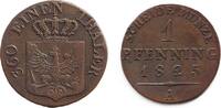 Altdeutschland 1 Pfennig Preussen 1 Pfenning 1825 A ss+ -