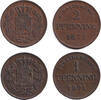 Altdeutschland 1 Pfennig Lot: Bayern 2x Kleinmünzen 1871 ss-vz -