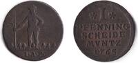 Altdeutschland 1 Pfenning Braunschweig Wolfenbüttel 1 Pfennig 1765 ss -