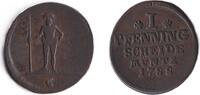Altdeutschland 1 Pfenning Braunschweig Calenberg Hannover 1 Pfennig 1788 C f.ss/ss -