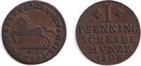 Altdeutschland 1 Pfenning Braunschweig Wolfenbüttel 1 Pfennig 1803 ss -
