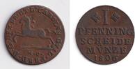 Altdeutschland 1 Pfenning Braunschweig Wolfenbüttel 1 Pfennig 1806 ss/ss+ -