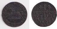 Altdeutschland 1 Pfennig Braunschweig 1826 CvC ss+ -