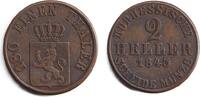 Altdeutschland 2 Heller Hessen Kassel 1843 ss -