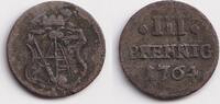 Altdeutschland 3 Pfennige Sachsen 3 Pfennig / Dreier 1764 f.ss -