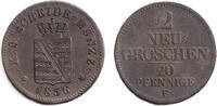 Altdeutschland 2 Groschen Sachsen 2 Neugroschen (20 Pfennige) 1856 F ss -