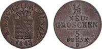 Altdeutschland 1/2 Groschen Sachsen 1/2 Neugroschen (5 Pfennige) 1843 G ss -