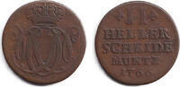 Altdeutschland 2 Heller Nassau Dietz 2 Heller 1766 f.ss -